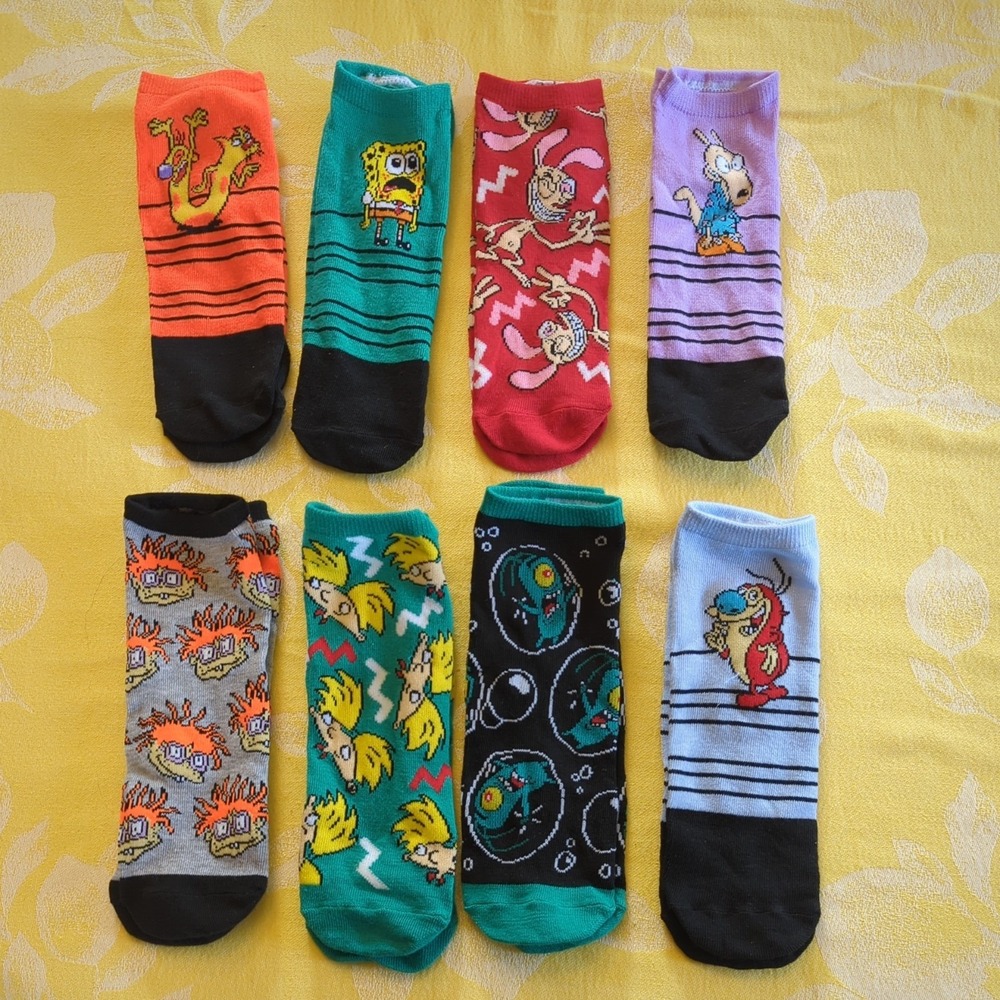 Nickelodeon SpongeBob‎ 90's Characters Socks Mens Size 6 - 12 NEW